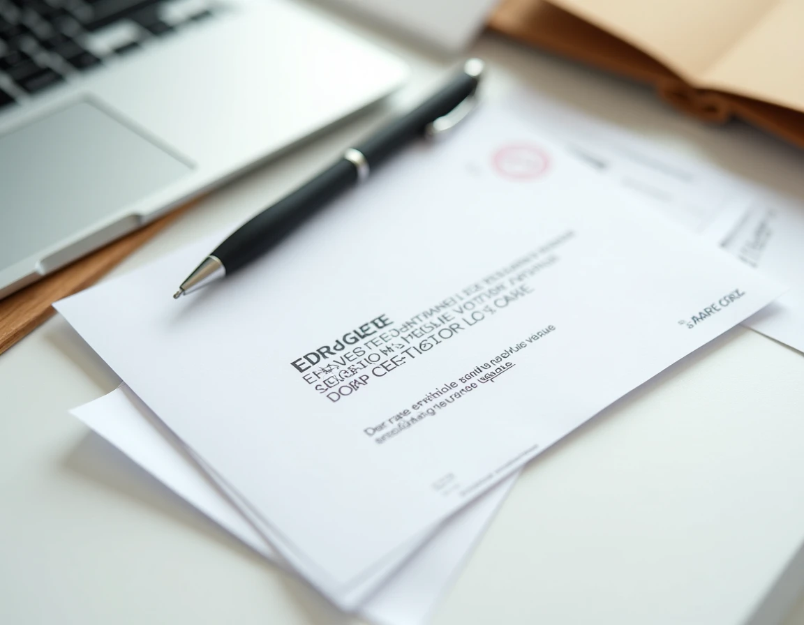 Vue de dessus des documents nécessaires pour changer de nom sur une carte grise, posés sur un bureau