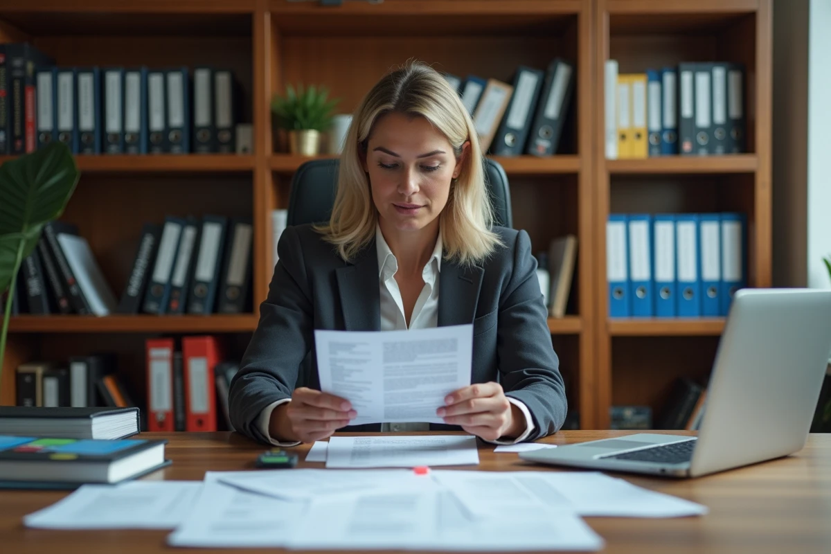 Femme consultant des documents officiels de la fédération française de sport automobile et un permis de conduire pour un rallye