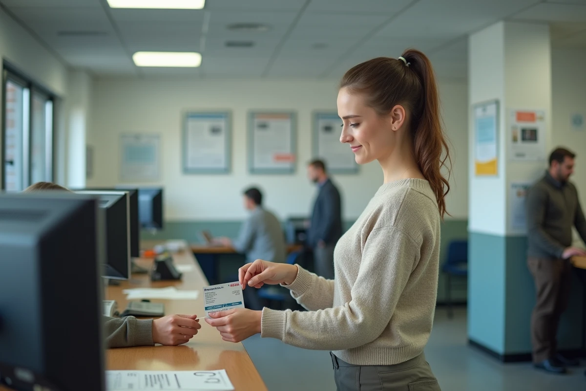 Femme remettant sa carte d