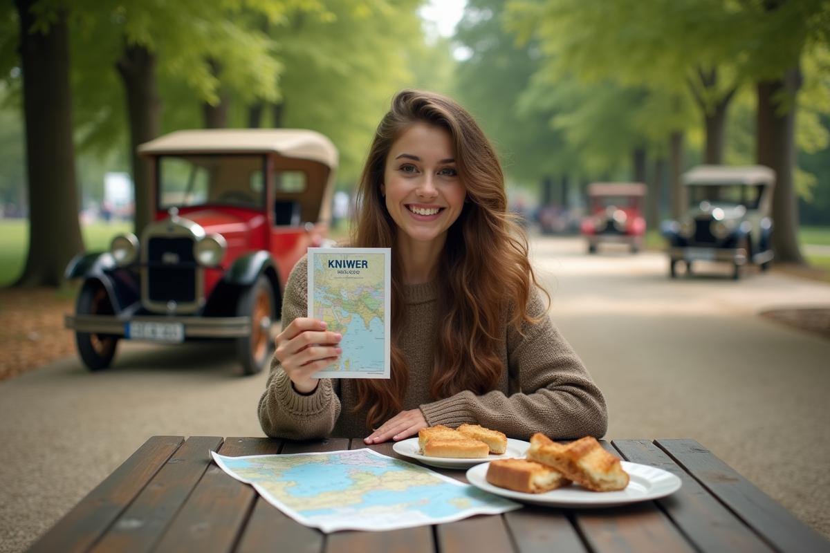 Jeune femme avec guide de voyage lors d