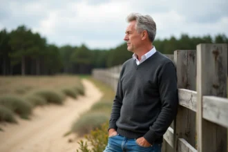 Homme d'âge moyen dans la campagne landaise