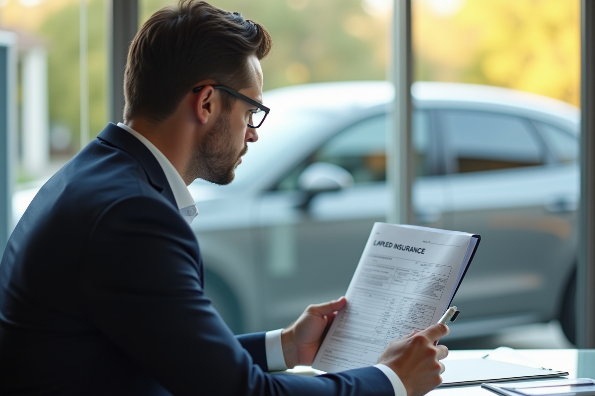 Homme professionnel examinant contrats d