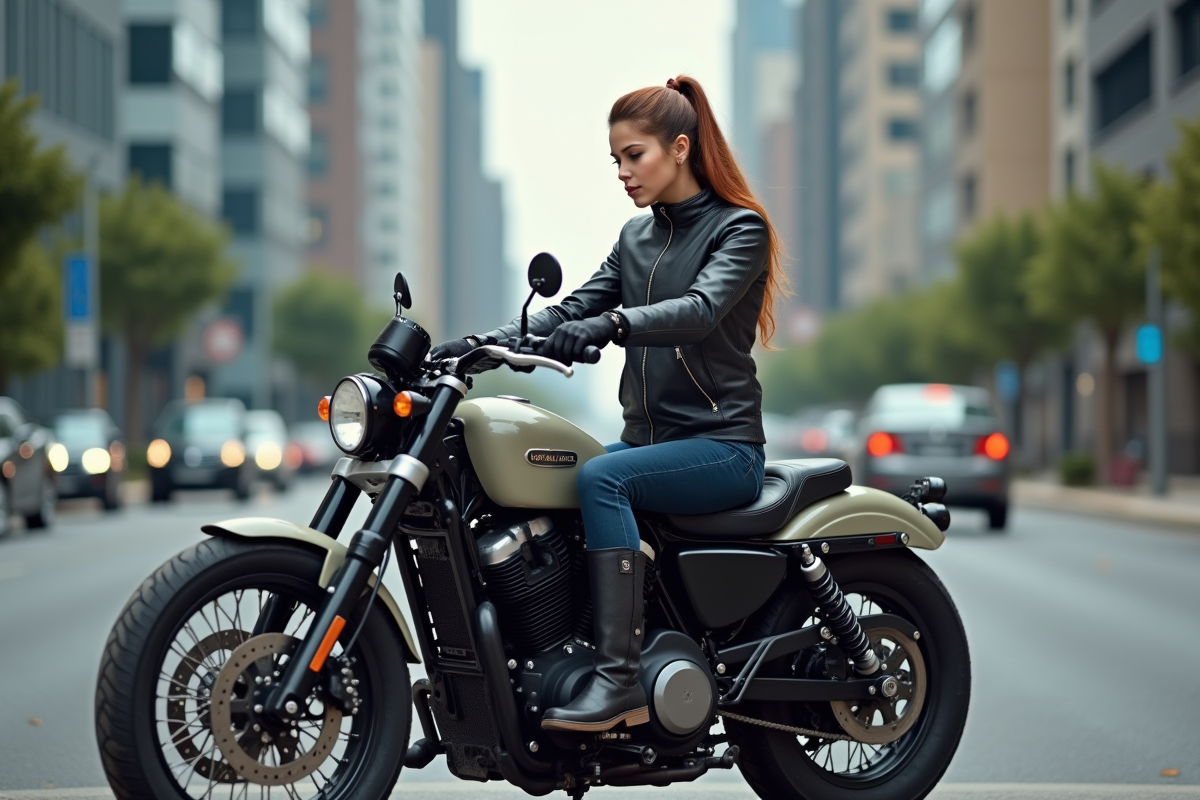 Jeune femme vérifiant le tableau de bord d
