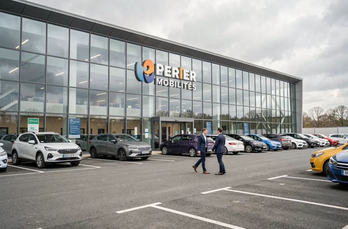 Façade moderne du groupe Perier Mobilités, acteur majeur de l'automobile en Centre-Val de Loire