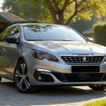 Peugeot 308 GT Line propre stationnée en plein soleil