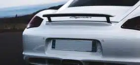 white porsche 911 on road